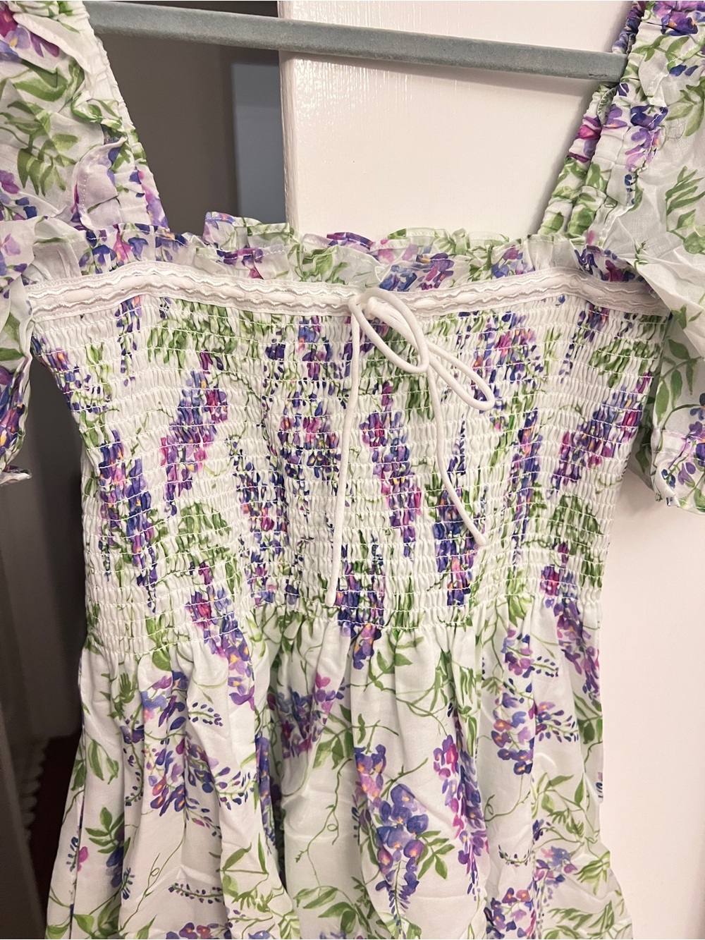 Hill house home The Scarlett Smocked Midi Dress Floral Square-Neck, S M L - Picture 2 of 5